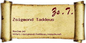 Zsigmond Taddeus névjegykártya